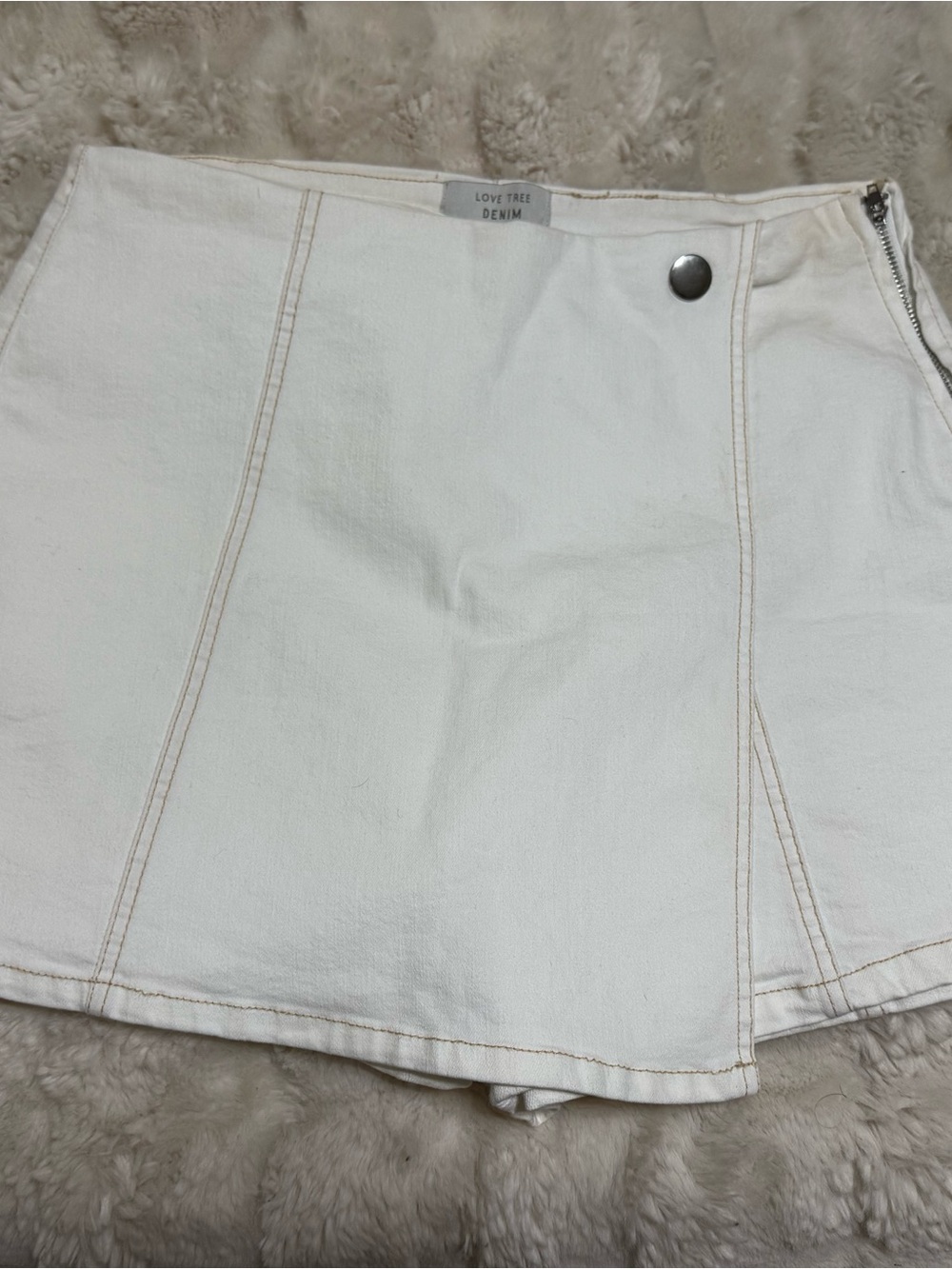 Lizard Thicket White Denim Mini Skort
